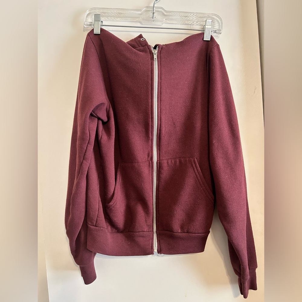 American Apparel Maroon Zip-Up Jacket